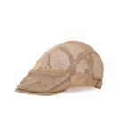 Chapéu Gatsby Newsboy de malha bege com boné plano para homens