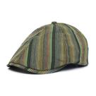 Chapéu Gatsby Newsboy masculino listrado colorido com boné plano