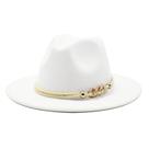 Chapéu Gossifan Lady Fashion de aba larga em feltro Fedora Panama Chapéu Gossifan Lady Fashion de aba larga em feltro Fedora Panama