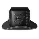 Chapéu Gothic Plague Doctor Black PU Leather Top Hat para adultos