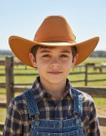 Chapeu Infantil de Couro Legítimo Cor Cenoura Unissex Estilo Americano Linha Indiana Kapell