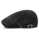 Chapéu jeans preto unissex com boné plano Gatsby Newsboy Cotton