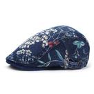 Chapéu jeans unissex com estampa floral e boné plano Gatsby Newsboy