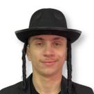 Chapéu Judeu Fedora Preto de Feltro com Tranças