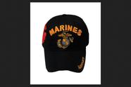 Chapéu JWM Cap US Marines preto em acrílico bordado