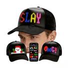 Chapéu LED JDVOOTD programável com controle de aplicativo Bluetooth preto