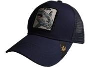 Chapéu masculino unissex ajustável Sharks Chapéu de caminhoneiro Snapback de malha