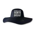 Chapéu OEM Nunca Foi Sorte Feltro 100% Poliéster Aba 9 e 5 cm Preto Adulto