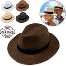 Chapéu Panamá Aba Larga Moda Casual Palha Clássico Praia Verão Masculino Feminino Chapéu Panamá Aba Larga Moda Casual Palha Clássico Praia Verão Masculino Feminino