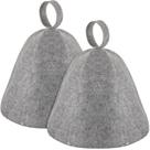 Chapéu para Sauna JaGely de Lã Vaporarium, 2 Peças, Cinza