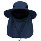 Chapéu PFFY Wide Brim UPF 50+ Fishing Beach Blue com aba de pescoço