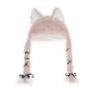 Chapéu Pink Fox Ears Plush Cat Ears, chapéu de cosplay para adultos