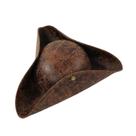 Chapéu pirata de material sintético Tricorn Captain Brown para adulto