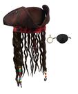 Chapéu pirata Nicky Bigs Novelties Deluxe com dreadlocks para adultos