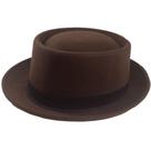 Chapéu Pork Pie Clássico Marrom Unissex Chapelaria Vintage Chapéu Pork Pie Clássico Marrom Unissex Chapelaria Vintage