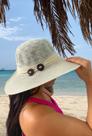 Chapeu Praia Feminino Aba Grande Proteção Sol Flores Moda