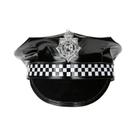 Chapéu preto lantejoulas halloween cos policial prop chapéu palco irmão chapéu