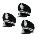 Chapéu Quepe De Policial Preto Branco Kit C/ 3 PÇS Acessório Chapéu Quepe De Policial Preto Branco Kit C/ 3 PÇS Acessório