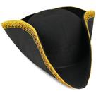 Chapéu Skeleteen Colonial Black Tricorn Revolutionary War