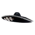 Chapéu Sombrero Chapéu de cowboy de feltro com estampa de caveira mexicana, tamanho adulto