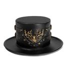 Chapéu Steampunk Plague Doctor, preto, couro PU, cartola para adultos
