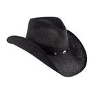 Chapéu Stetson Onyx Preto Médio com Faixa de Couro com Tachas