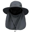 Chapéu Sun Bucket PFFY para homens e mulheres UPF 50+ cinza escuro