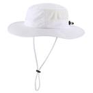 Chapéu Sun Hat Home Prefer UPF50+ de aba larga, branco ajustável
