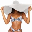 Chapéu Tinkeep Oversize, aba larga, dobrável, chapéu de sol branco