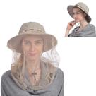 Chapéu USHAKE Head Net Hat Safari Hat Sun Hat Bucket Hat Khaki