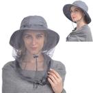 Chapéu USHAKE Head Net Safari Hat Sun Hat Bucket Hat Cinza
