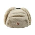Chapéu Ushanka Masculino De Inverno Com Forro De Pele De Coelho Sintética, Com Protetor De Orelha,