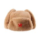 Chapéu Ushanka Masculino De Inverno Com Forro De Pele De Coelho Sintética, Com Protetor De Orelha,