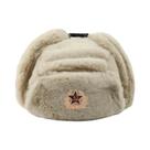 Chapéu Ushanka Masculino De Inverno Com Forro De Pele De Coelho Sintética, Com Protetor De Orelha,