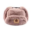 Chapéu Ushanka Masculino De Inverno Com Forro De Pelo Sintético De Coelho, Com Protetor De Orelha,