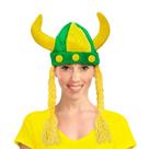Chapéu viking c/trança verde e amarelo copa do mundo - ponto do bazar