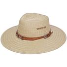 Chapeu Violeiro Americano Karanda Palha Carnauba Country Bandinha Couro Com Argolas de Aço Inox
