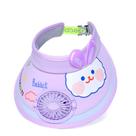 Chapéu Viseira Infantil GREUS com Ventilador USB e Proteção Solar UPF 50+ Ajustável