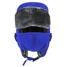 Chapéu Winter Trapper FakeFace unissex para crianças e adolescentes, pele sintética, azul