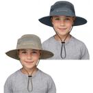 Chapéu Zando Kids Bucket cinza cáqui escuro UPF 50+ 5-13 Y