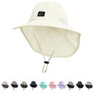 Chapéu ZOORON Kids Sun Hap UPF 50+ com aba de pescoço bege 52-56cm