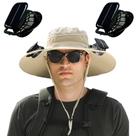 Chapéu ZRW com Ventilador Solar Impermeável para Pesca ao Ar Livre Caqui