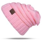 Chapéus cc carta chapéus de lã de cor sólida chapéu de tricô conciso rosa