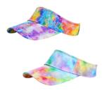 Chapéus com viseira solar Tie Dye Gradient coloridos para mulheres e homens