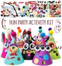 Chapéus de festa Glittery Garden Kids Art & Craft com adesivos x12