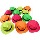 Chapéus de festa Novelty Place Neon Plastic Fedora Gangster Style