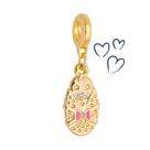 Charm Bebê Menina Revestido em Ouro