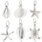 Charm Beebeecraft, 24 unidades, Ocean Sea Animal, banhado a prata 925