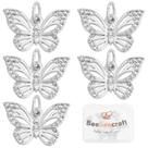 Charm Beebeecraft Butterfly em latão banhado a platina x10