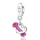 Charm Dumbbell Heart Dangle em prata esterlina 925 para mulheres